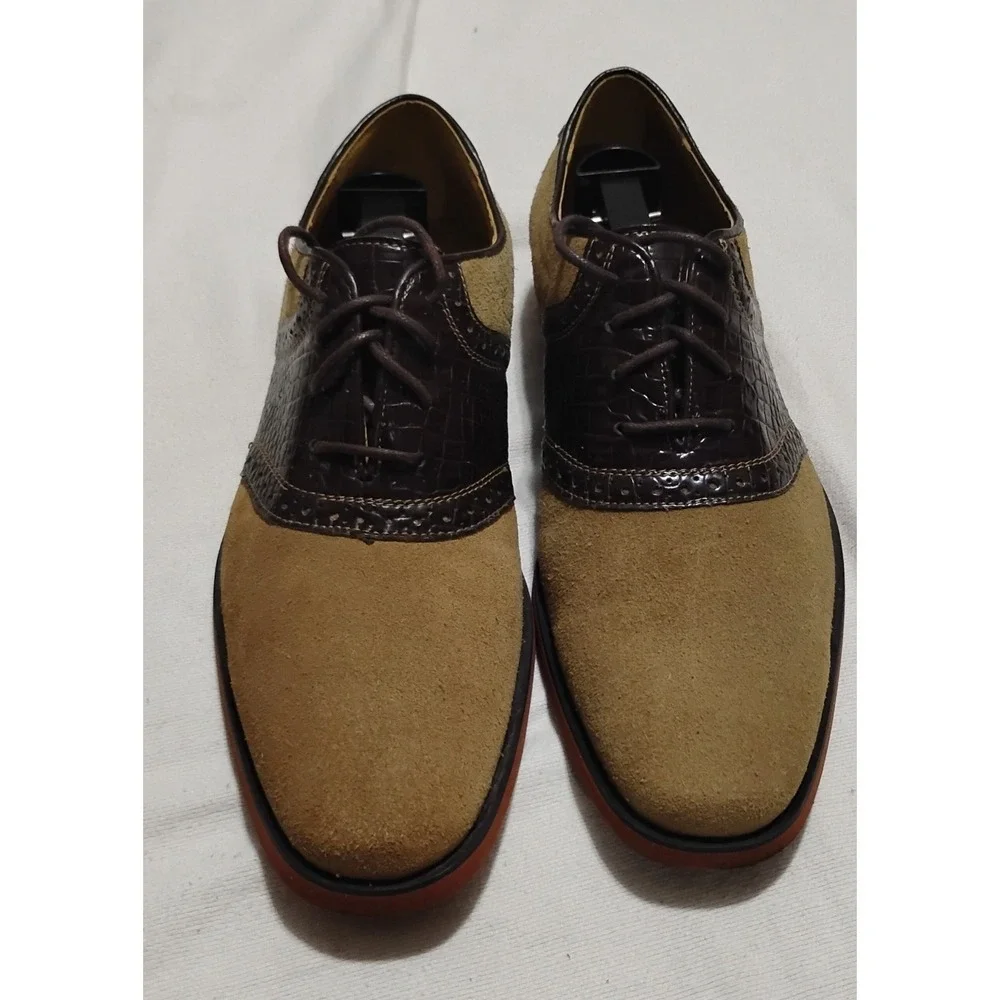 Stacy Adams Tegan Mens Oxford Shoes 8M Multi Suede Crocodile Print 24726-249